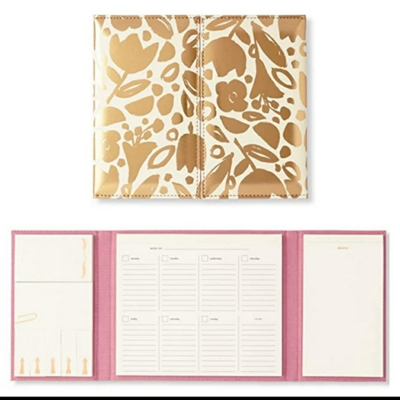 kate spade golden floral desktop weekly calendar &